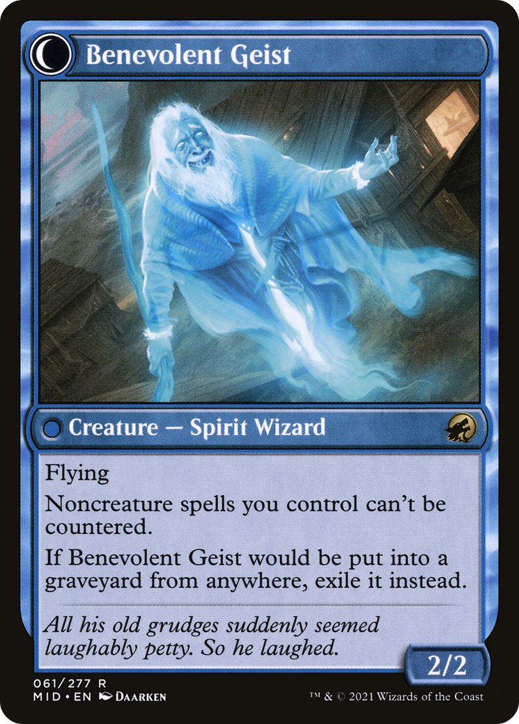 Malevolent Hermit // Benevolent Geist (MID-061) - Innistrad: Midnight Hunt: (Double Faced Transform) - Premium MTG Single from Wizards of the Coast - Just $0.21! Shop now at Game Crave Tournament Store