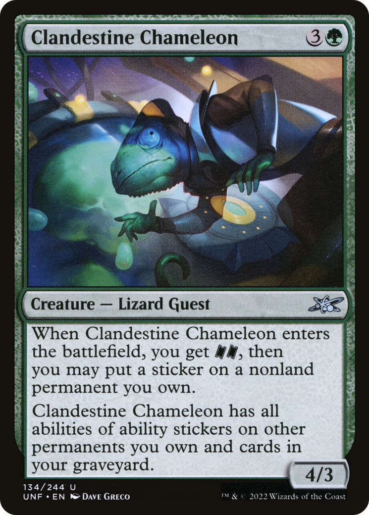 Clandestine Chameleon (UNF-134) - Unfinity - Premium MTG Single from Wizards of the Coast - Just $0.08! Shop now at Game Crave Tournament Store