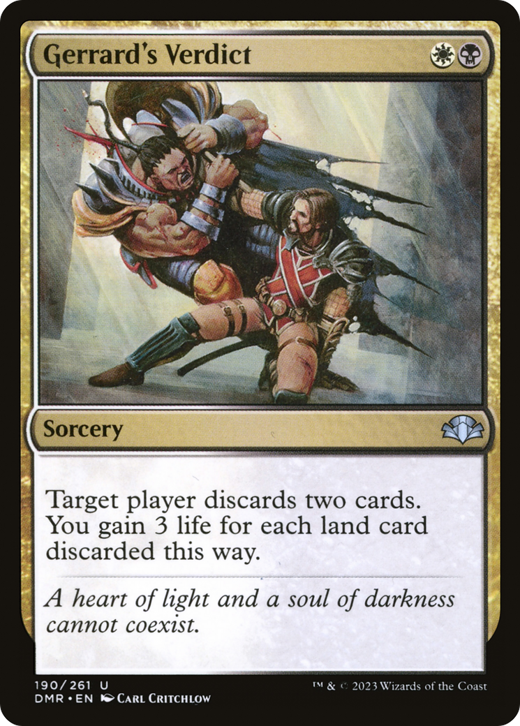 Gerrard's Verdict (DMR-190) - Dominaria Remastered Foil - Premium MTG Single from Wizards of the Coast - Just $0.08! Shop now at Game Crave Tournament Store