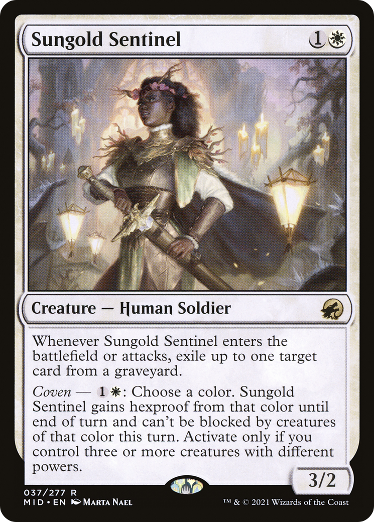 Sungold Sentinel (MID-037) - Innistrad: Midnight Hunt - Premium MTG Single from Wizards of the Coast - Just $0.25! Shop now at Game Crave Tournament Store