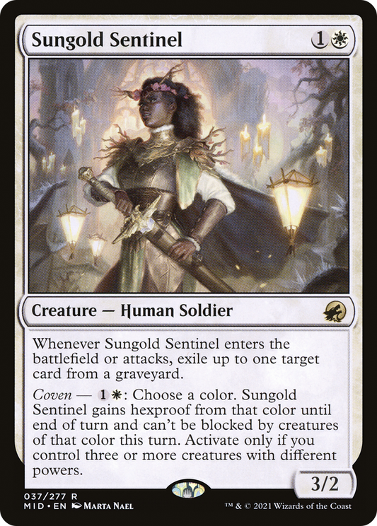 Sungold Sentinel (MID-037) - Innistrad: Midnight Hunt - Premium MTG Single from Wizards of the Coast - Just $0.25! Shop now at Game Crave Tournament Store