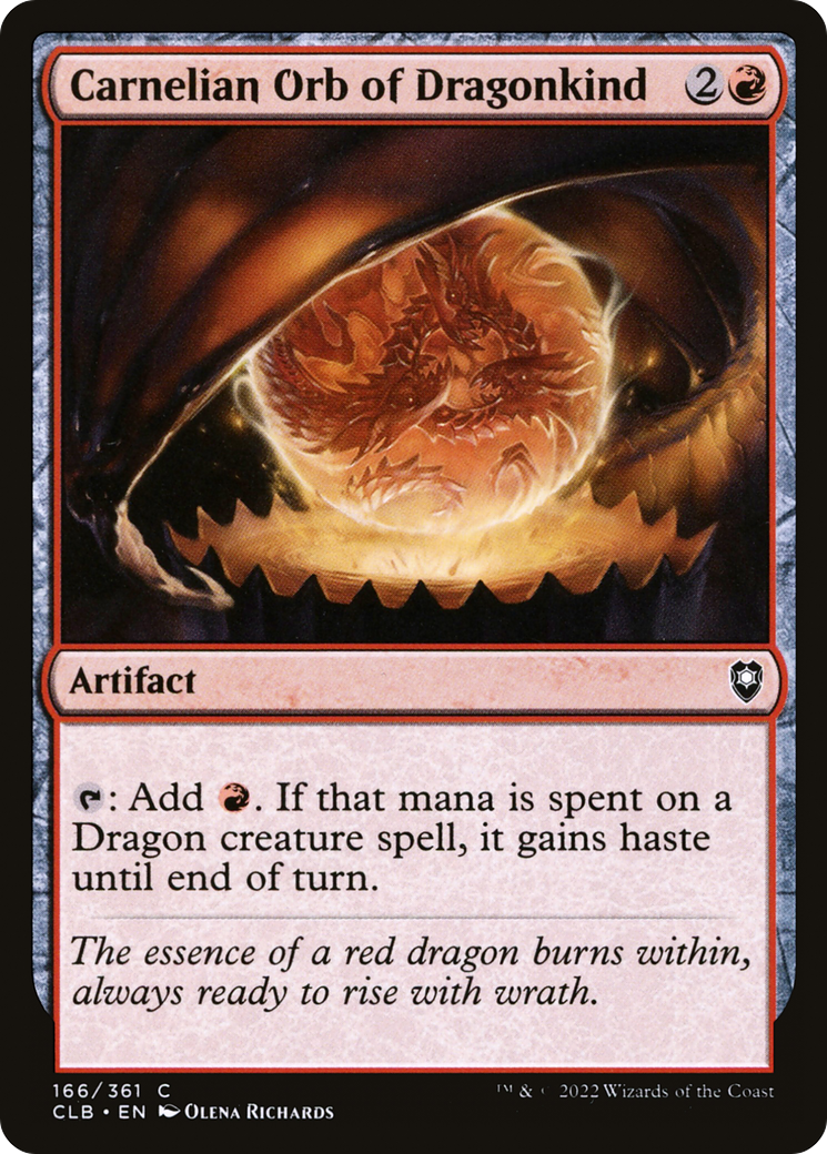 Carnelian Orb of Dragonkind (CLB-166) - Commander Legends: Battle for Baldur's Gate - Premium MTG Single from Wizards of the Coast - Just $0.08! Shop now at Game Crave Tournament Store