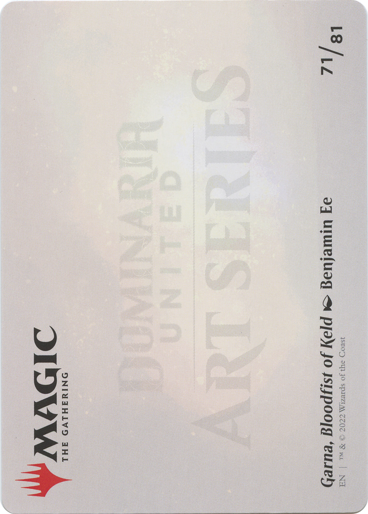 Garna, Bloodfist of Keld // Garna, Bloodfist of Keld (ADMU-071) - Dominaria United Art Series (Borderless) Foil - Premium MTG Single from Wizards of the Coast - Just $0! Shop now at Game Crave Tournament Store