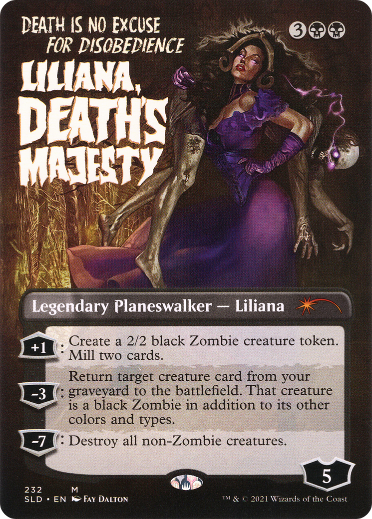 Liliana, Death's Majesty (SLD-232) - Secret Lair Drop (Borderless) Foil - Premium MTG Single from Wizards of the Coast - Just $2.72! Shop now at Game Crave Tournament Store