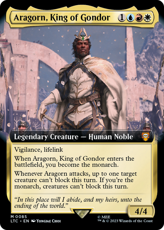 Aragorn, King of Gondor (LTC-085) - Tales of Middle-earth Commander: (Extended Art) Foil - Premium MTG Single from Wizards of the Coast - Just $0.56! Shop now at Game Crave Tournament Store