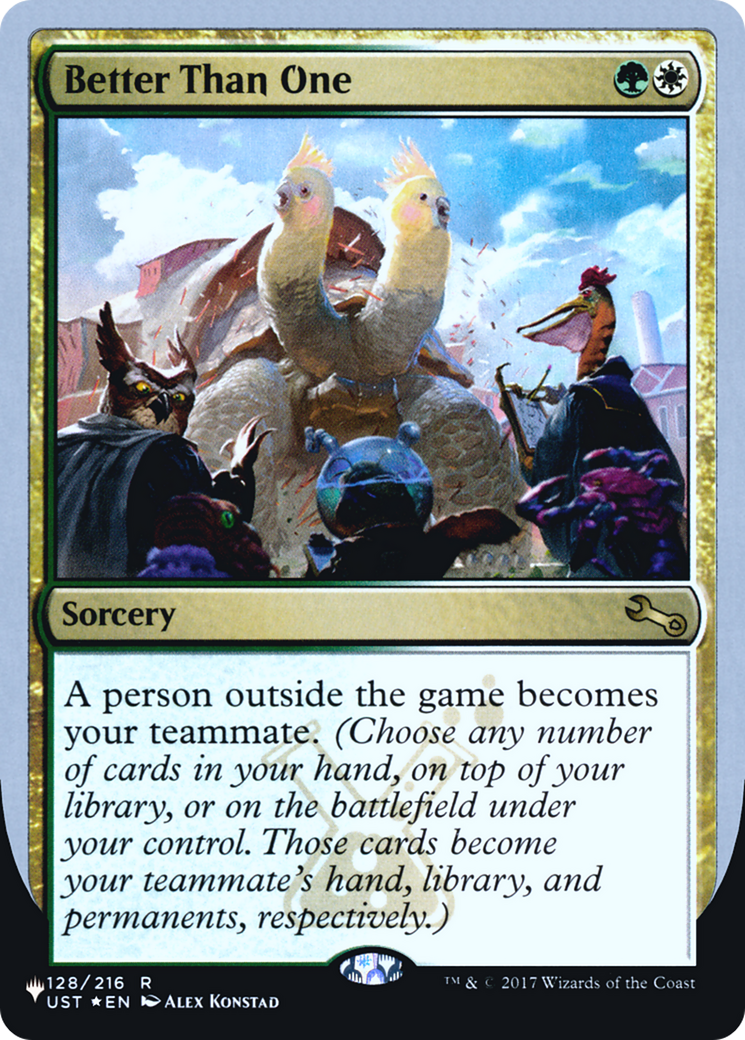 Better Than One (UPLIST-044) - The List (Unfinity Foil Edition) Foil - Premium MTG Single from Wizards of the Coast - Just $0.08! Shop now at Game Crave Tournament Store
