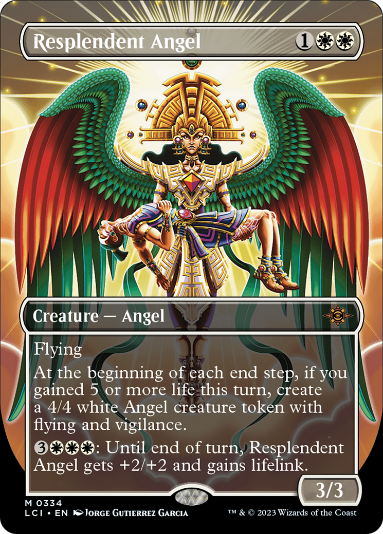 Resplendent Angel (LCI-334) - The Lost Caverns of Ixalan (Borderless) Foil - Premium MTG Single from Wizards of the Coast - Just $1.26! Shop now at Game Crave Tournament Store