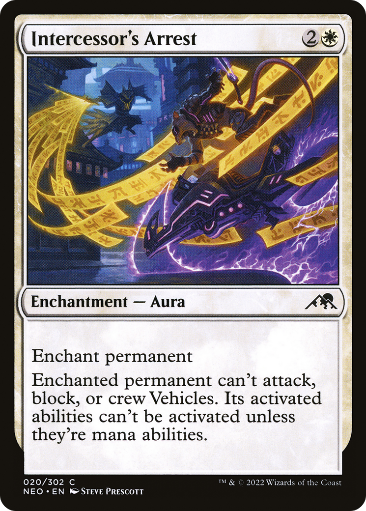Intercessor's Arrest (NEO-020) - Kamigawa: Neon Dynasty - Premium MTG Single from Wizards of the Coast - Just $0.25! Shop now at Game Crave Tournament Store