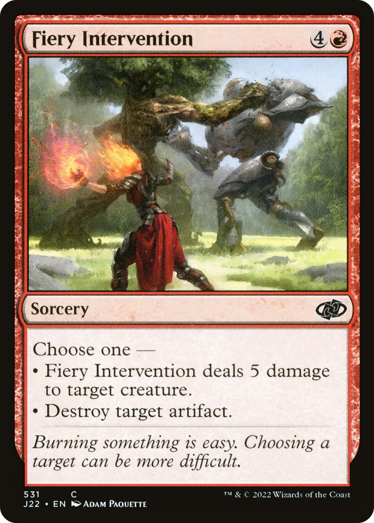 Fiery Intervention (J22-531) - Jumpstart 2022 - Premium MTG Single from Wizards of the Coast - Just $0.25! Shop now at Game Crave Tournament Store