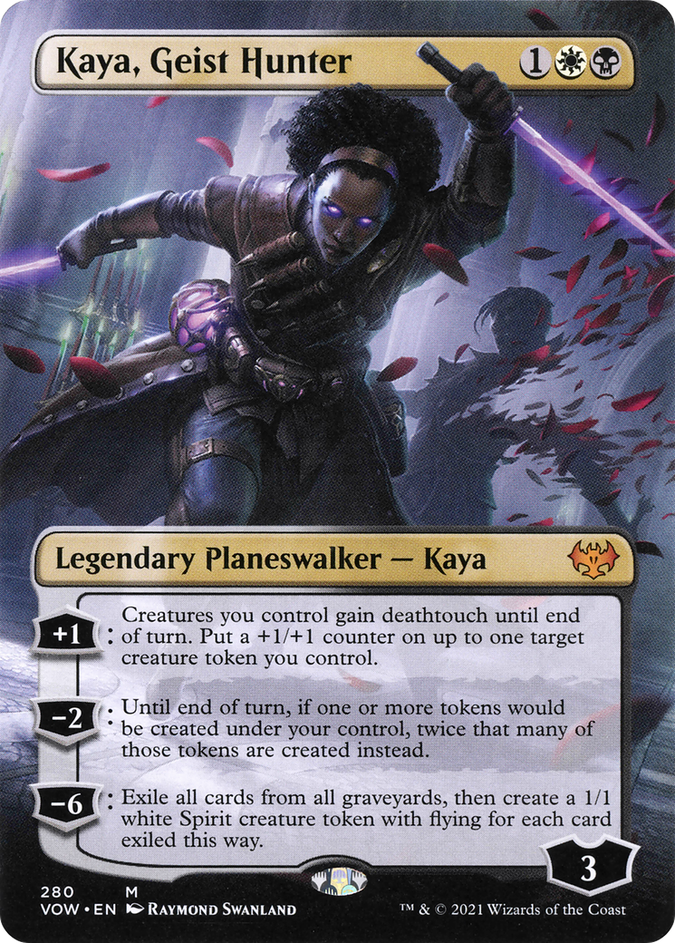 Kaya, Geist Hunter (VOW-280) - Innistrad: Crimson Vow (Borderless) Foil - Premium MTG Single from Wizards of the Coast - Just $3.27! Shop now at Game Crave Tournament Store
