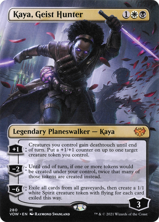Kaya, Geist Hunter (VOW-280) - Innistrad: Crimson Vow (Borderless) Foil - Premium MTG Single from Wizards of the Coast - Just $3.27! Shop now at Game Crave Tournament Store