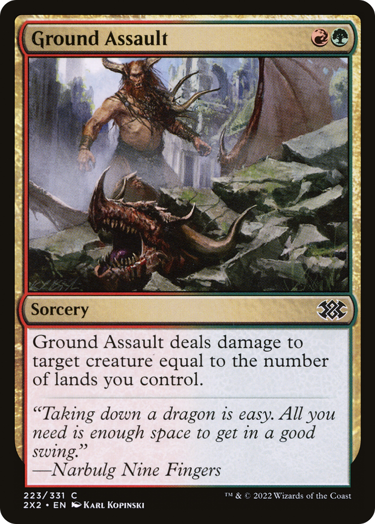 Ground Assault (2X2-223) - Double Masters 2022 - Premium MTG Single from Wizards of the Coast - Just $0.25! Shop now at Game Crave Tournament Store