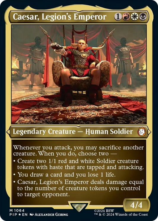 Caesar, Legion's Emperor (PIP-164) - Fallout Etched Foil - Premium MTG Single from Wizards of the Coast - Just $0! Shop now at Game Crave Tournament Store