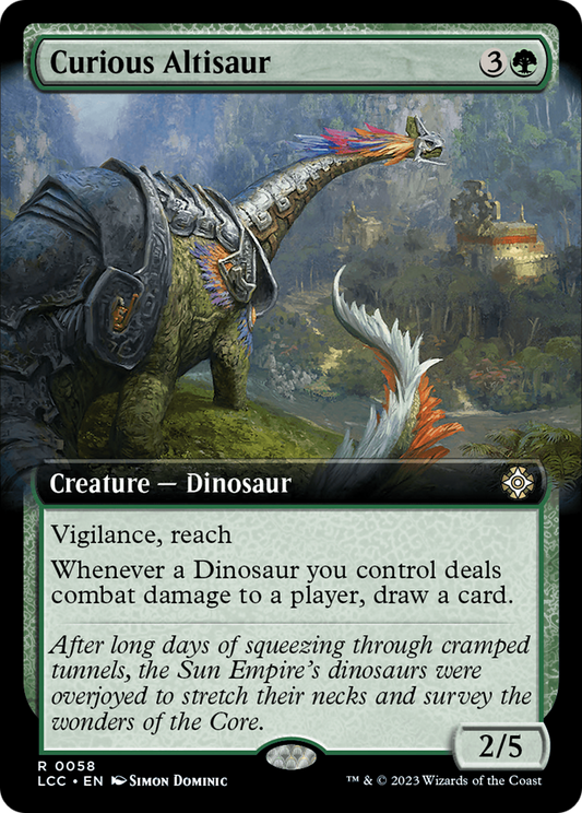 Curious Altisaur (LCC-058) - The Lost Caverns of Ixalan Commander: (Extended Art) Foil - Premium MTG Single from Wizards of the Coast - Just $1.05! Shop now at Game Crave Tournament Store