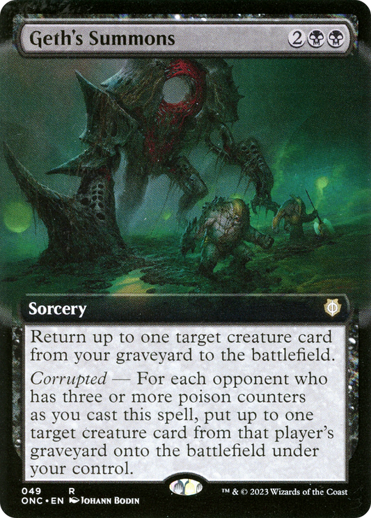 Geth's Summons (ONC-049) - Phyrexia: All Will Be One Commander: (Extended Art) - Premium MTG Single from Wizards of the Coast - Just $0.08! Shop now at Game Crave Tournament Store