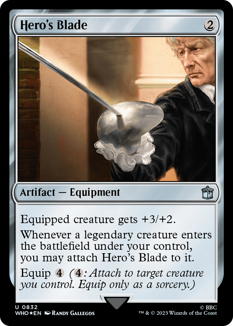 Hero's Blade (WHO-832) - Doctor Who Foil - Premium MTG Single from Wizards of the Coast - Just $1.27! Shop now at Game Crave Tournament Store