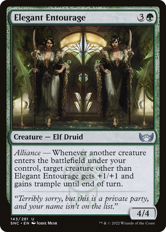 Elegant Entourage (SNC-143) - Streets of New Capenna - Premium MTG Single from Wizards of the Coast - Just $0.08! Shop now at Game Crave Tournament Store