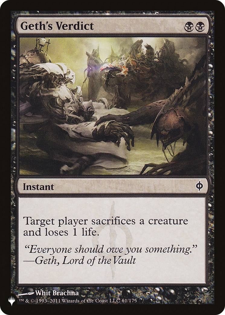 Geth's Verdict (PLIST-976) - The List - Premium MTG Single from Wizards of the Coast - Just $0.08! Shop now at Game Crave Tournament Store