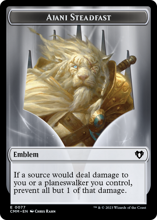Ajani Steadfast Emblem (TCMM-077) - Commander Masters Tokens - Premium MTG Single from Wizards of the Coast - Just $0! Shop now at Game Crave Tournament Store