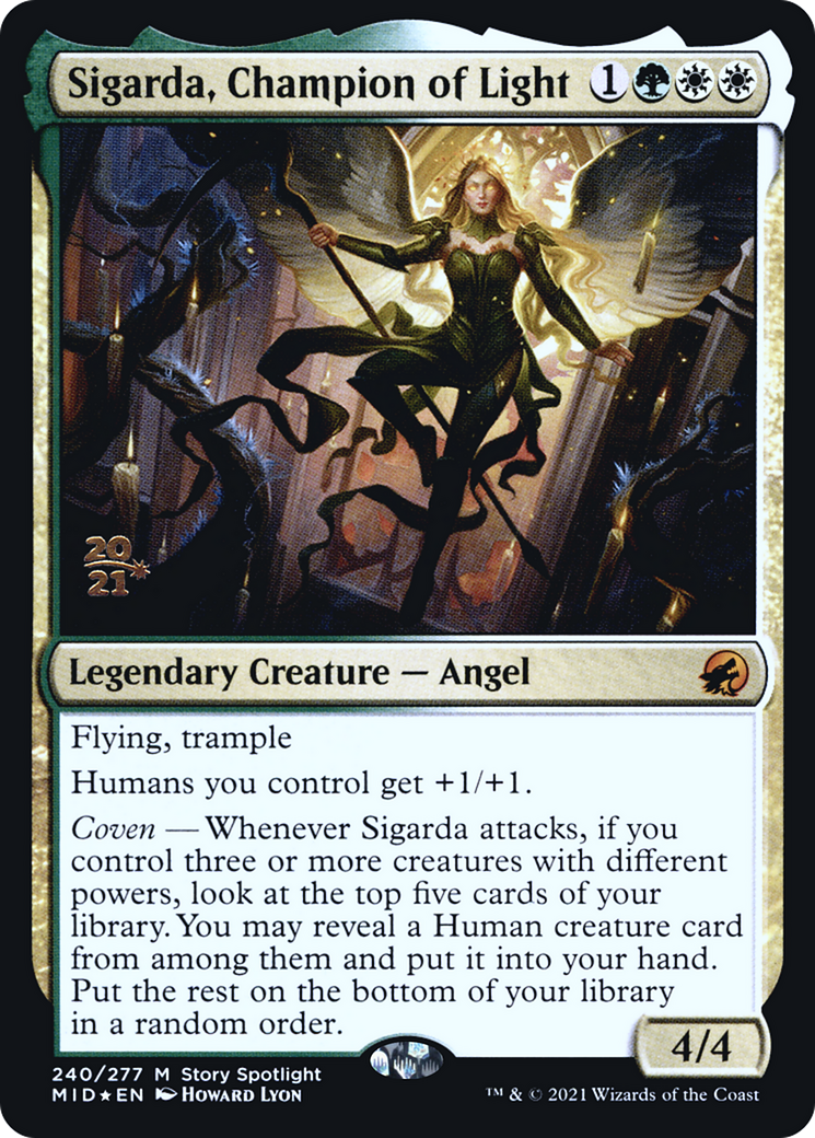 Sigarda, Champion of Light (PMID-240S) - Innistrad: Midnight Hunt Promos Foil - Premium MTG Single from Wizards of the Coast - Just $0.48! Shop now at Game Crave Tournament Store