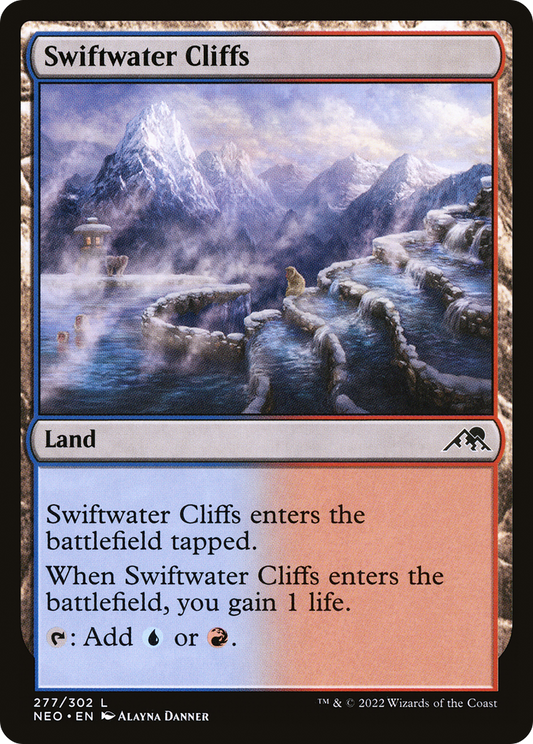 Swiftwater Cliffs (NEO-277) - Kamigawa: Neon Dynasty - Premium MTG Single from Wizards of the Coast - Just $0.08! Shop now at Game Crave Tournament Store
