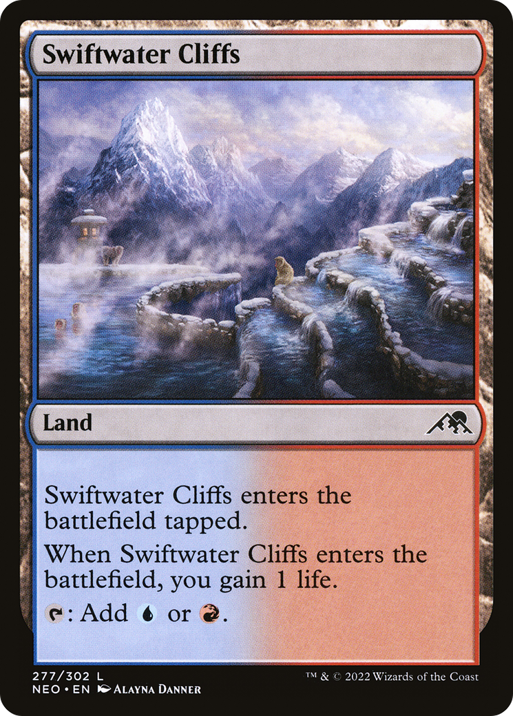 Swiftwater Cliffs (NEO-277) - Kamigawa: Neon Dynasty Foil - Premium MTG Single from Wizards of the Coast - Just $0.08! Shop now at Game Crave Tournament Store