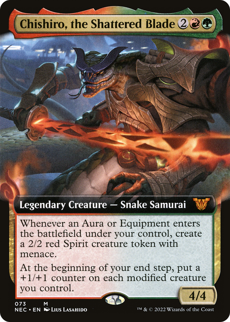 Chishiro, the Shattered Blade (NEC-073) - Neon Dynasty Commander: (Extended Art) - Premium MTG Single from Wizards of the Coast - Just $0.76! Shop now at Game Crave Tournament Store