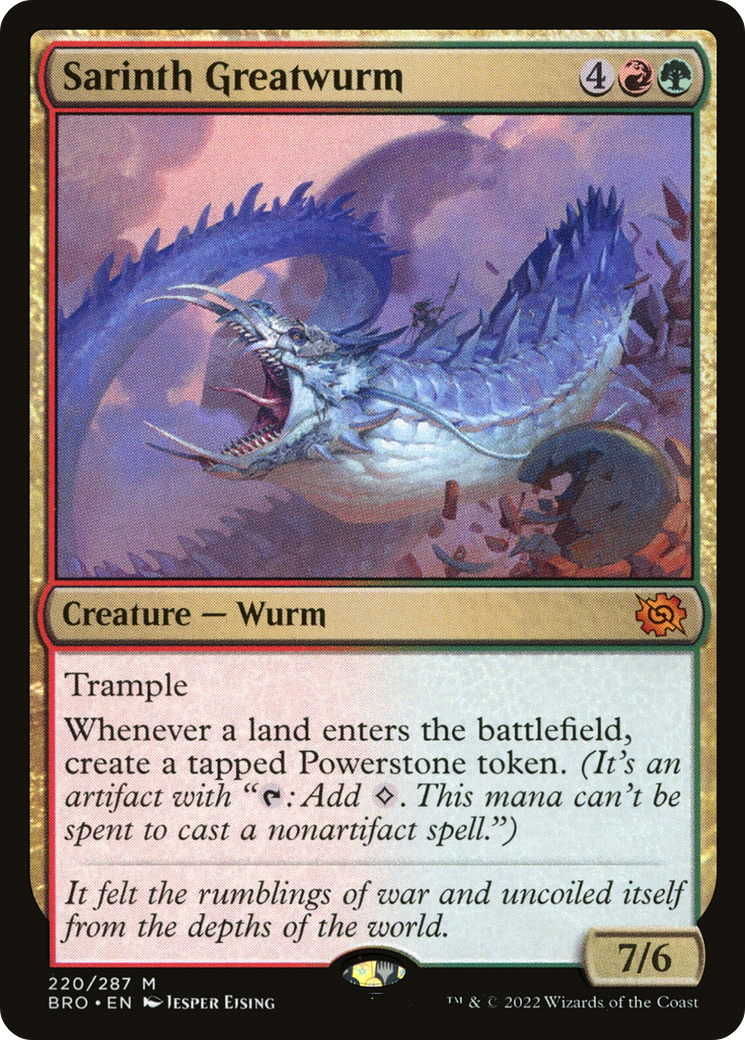 Sarinth Greatwurm (BRO-220) - The Brothers' War - Premium MTG Single from Wizards of the Coast - Just $0.08! Shop now at Game Crave Tournament Store