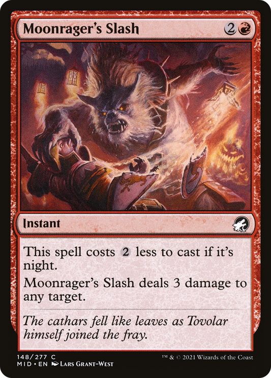 Moonrager's Slash (MID-148) - Innistrad: Midnight Hunt - Premium MTG Single from Wizards of the Coast - Just $0.08! Shop now at Game Crave Tournament Store