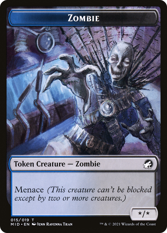 Zombie (TMID-015) - Innistrad: Midnight Hunt Tokens (Borderless) - Premium MTG Single from Wizards of the Coast - Just $0! Shop now at Game Crave Tournament Store