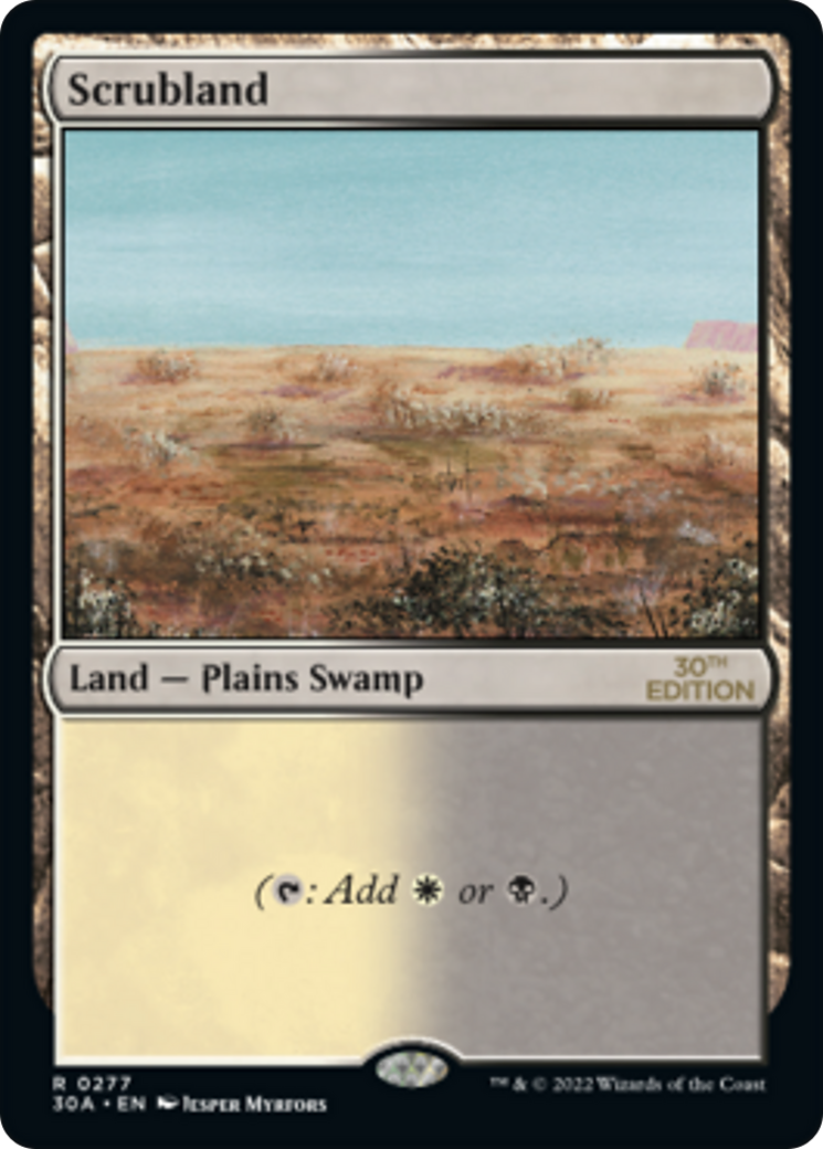 Scrubland (30A-277) - 30th Anniversary Edition - Premium MTG Single from Wizards of the Coast - Just $54.14! Shop now at Game Crave Tournament Store
