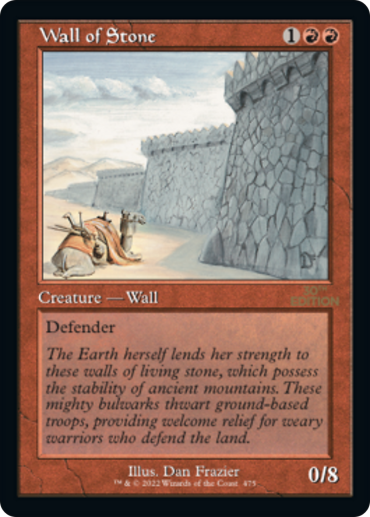 Wall of Stone (30A-475) - 30th Anniversary Edition - Premium MTG Single from Wizards of the Coast - Just $21.36! Shop now at Game Crave Tournament Store
