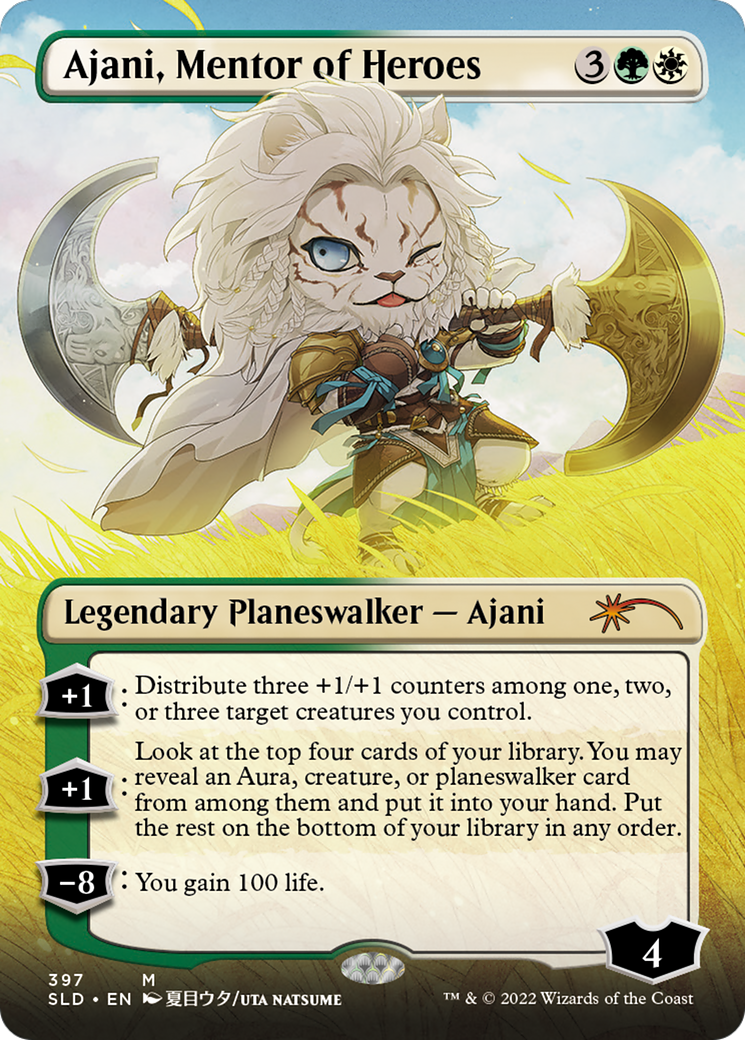 Ajani, Mentor of Heroes (SLD-397) - Secret Lair Drop (Borderless) - Premium MTG Single from Wizards of the Coast - Just $1.63! Shop now at Game Crave Tournament Store
