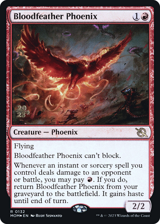 Bloodfeather Phoenix (PMOM-132S) - March of the Machine Promos Foil - Premium MTG Single from Wizards of the Coast - Just $0.10! Shop now at Game Crave Tournament Store