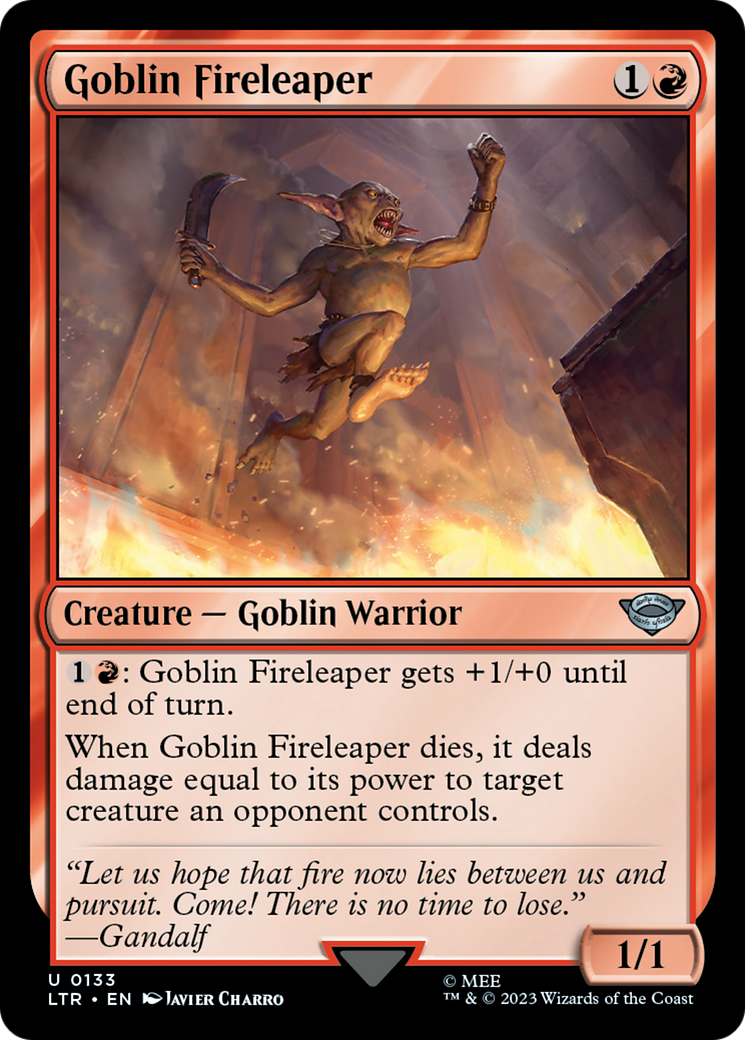 Goblin Fireleaper (LTR-133) - The Lord of the Rings: Tales of Middle-earth - Premium MTG Single from Wizards of the Coast - Just $0.08! Shop now at Game Crave Tournament Store