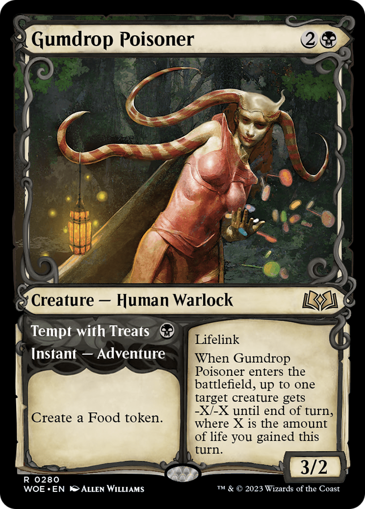 Gumdrop Poisoner // Tempt with Treats (WOE-280) - Wilds of Eldraine: (Showcase) - Premium MTG Single from Wizards of the Coast - Just $0.25! Shop now at Game Crave Tournament Store