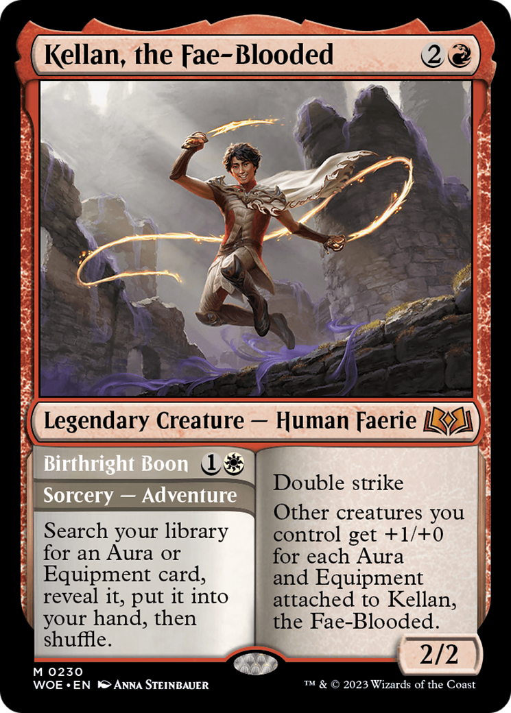 Kellan, the Fae-Blooded // Birthright Boon (WOE-230) - Wilds of Eldraine Foil - Premium MTG Single from Wizards of the Coast - Just $1.45! Shop now at Game Crave Tournament Store