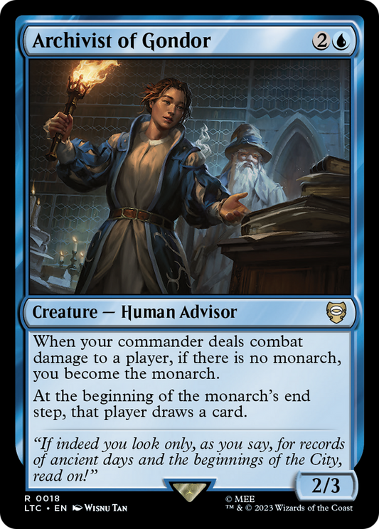 Archivist of Gondor (LTC-018) - Tales of Middle-earth Commander - Premium MTG Single from Wizards of the Coast - Just $0.08! Shop now at Game Crave Tournament Store