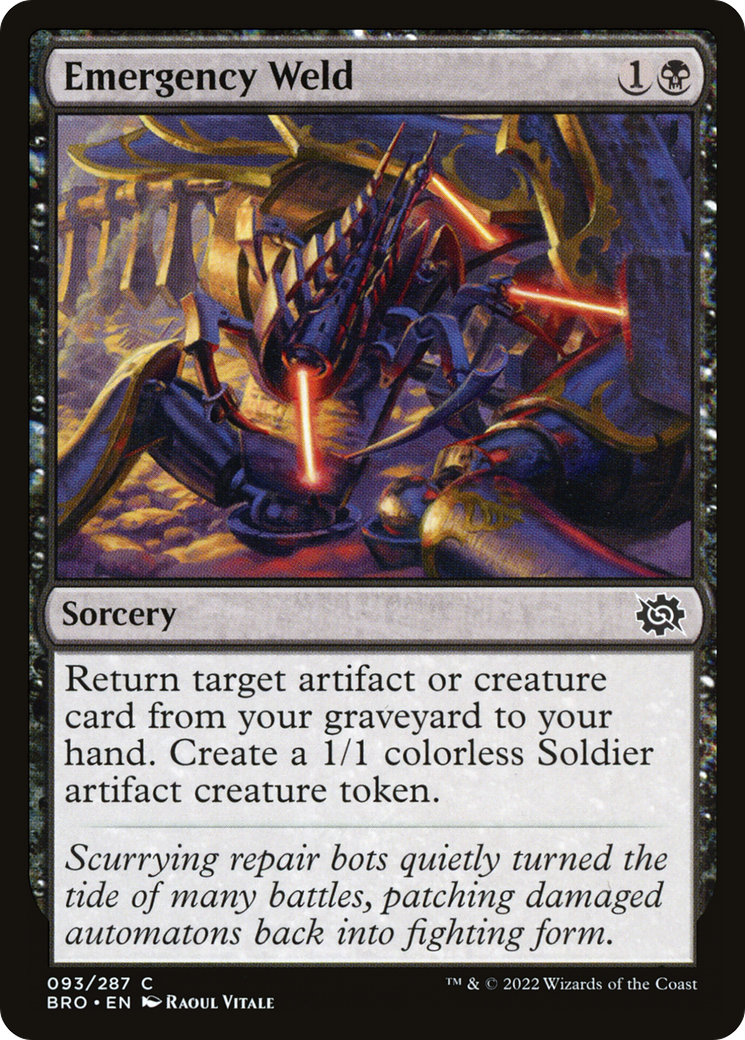 Emergency Weld (BRO-093) - The Brothers' War - Premium MTG Single from Wizards of the Coast - Just $0.25! Shop now at Game Crave Tournament Store