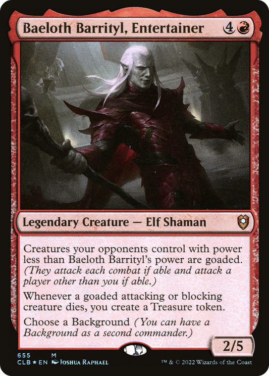 Baeloth Barrityl, Entertainer (CLB-655) - Commander Legends: Battle for Baldur's Gate Foil - Premium MTG Single from Wizards of the Coast - Just $1.87! Shop now at Game Crave Tournament Store