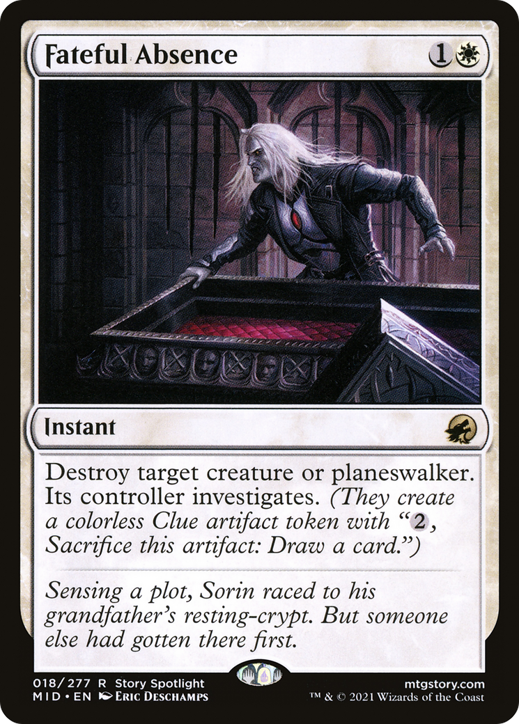 Fateful Absence (MID-018) - Innistrad: Midnight Hunt Foil - Premium MTG Single from Wizards of the Coast - Just $0.10! Shop now at Game Crave Tournament Store