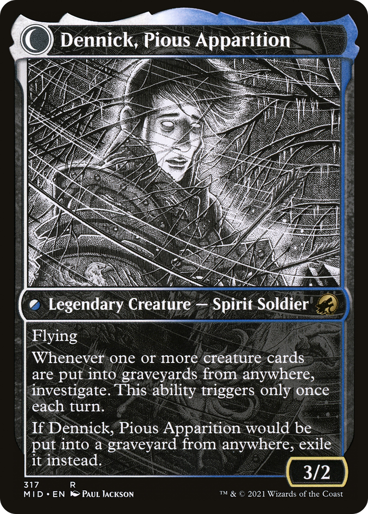 Dennick, Pious Apprentice // Dennick, Pious Apparition (MID-317) - Innistrad: Midnight Hunt: (Showcase, Double Faced Transform) - Premium MTG Single from Wizards of the Coast - Just $0.08! Shop now at Game Crave Tournament Store