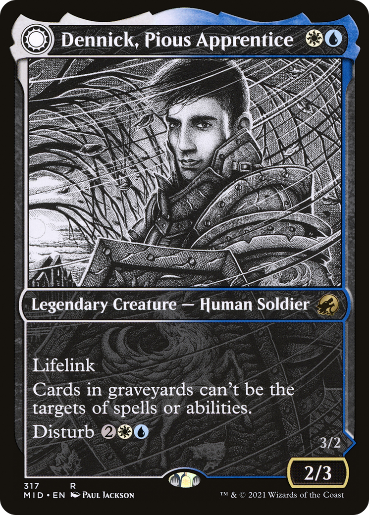 Dennick, Pious Apprentice // Dennick, Pious Apparition (MID-317) - Innistrad: Midnight Hunt: (Showcase, Double Faced Transform) Foil - Premium MTG Single from Wizards of the Coast - Just $0.08! Shop now at Game Crave Tournament Store