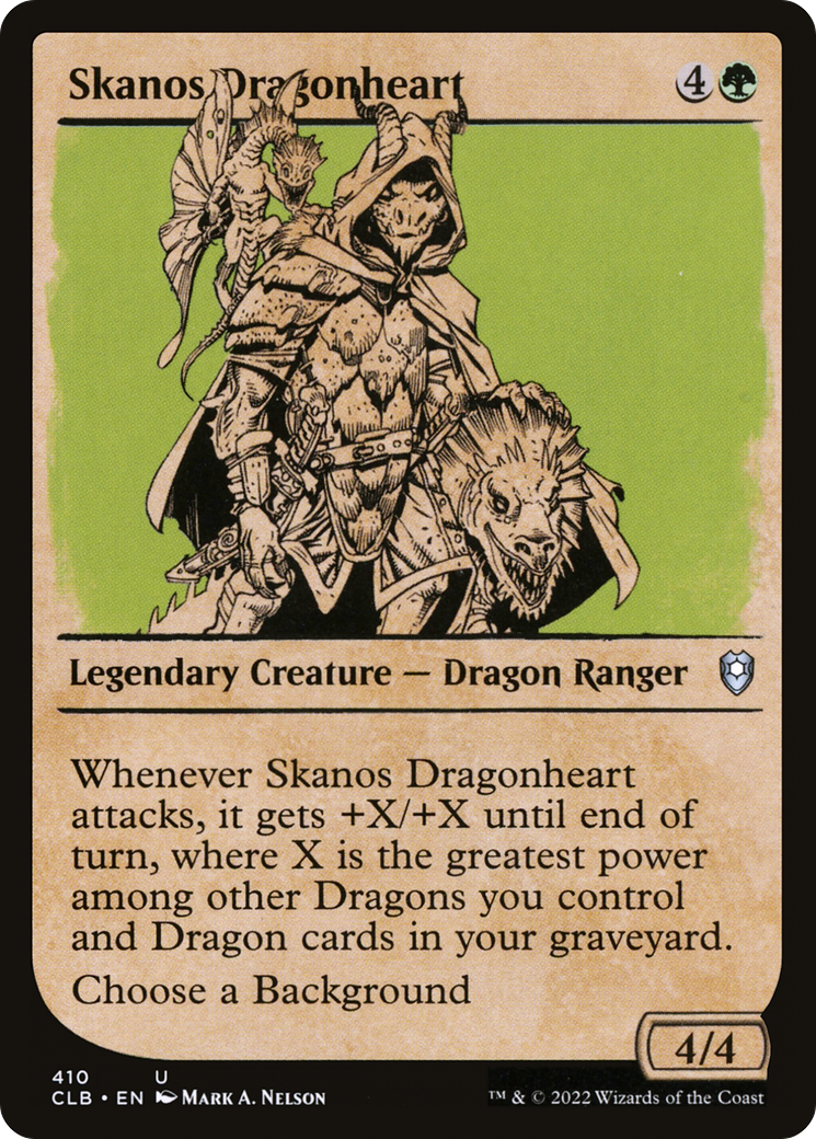 Skanos Dragonheart (CLB-410) - Commander Legends: Battle for Baldur's Gate: (Showcase) - Premium MTG Single from Wizards of the Coast - Just $0.08! Shop now at Game Crave Tournament Store