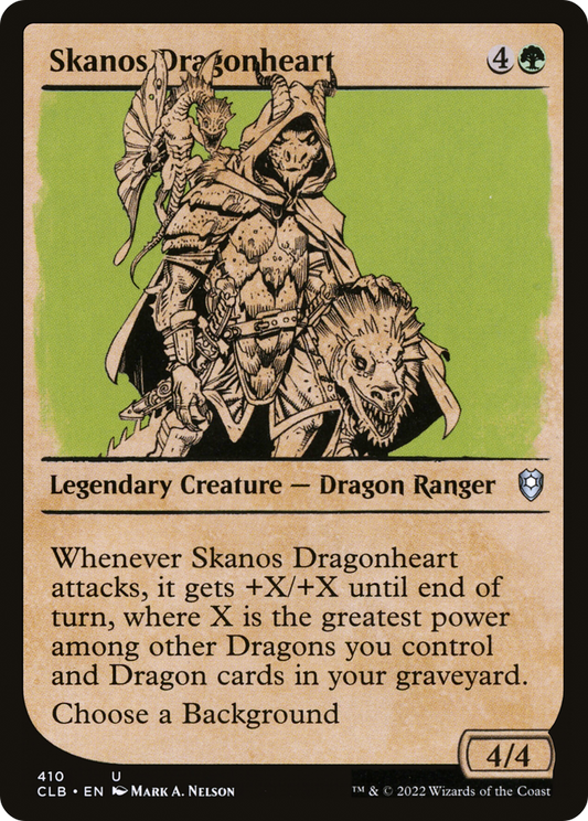 Skanos Dragonheart (CLB-410) - Commander Legends: Battle for Baldur's Gate: (Showcase) - Premium MTG Single from Wizards of the Coast - Just $0.08! Shop now at Game Crave Tournament Store