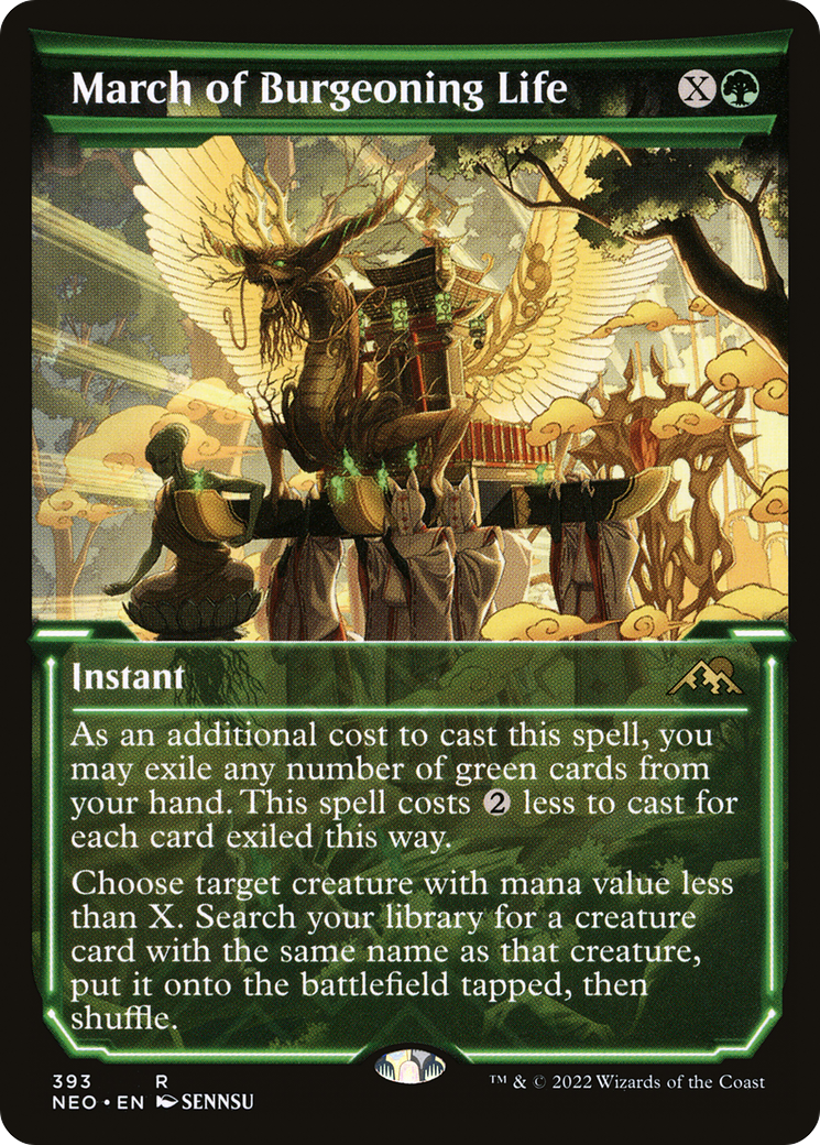 March of Burgeoning Life (NEO-393) - Kamigawa: Neon Dynasty: (Showcase) Foil - Premium MTG Single from Wizards of the Coast - Just $0.08! Shop now at Game Crave Tournament Store