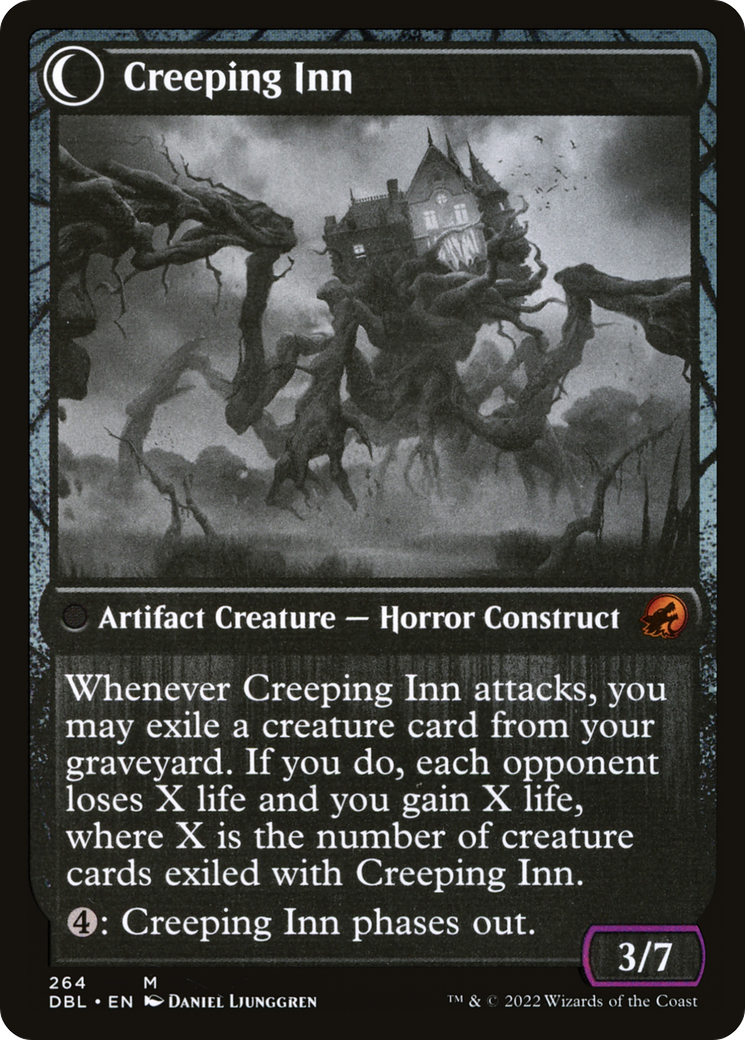 Hostile Hostel // Creeping Inn (DBL-264) - Innistrad: Double Feature: (Double Faced Transform) - Premium MTG Single from Wizards of the Coast - Just $0.66! Shop now at Game Crave Tournament Store