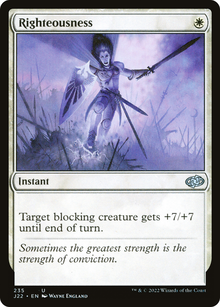 Righteousness (J22-235) - Jumpstart 2022 - Premium MTG Single from Wizards of the Coast - Just $0.08! Shop now at Game Crave Tournament Store