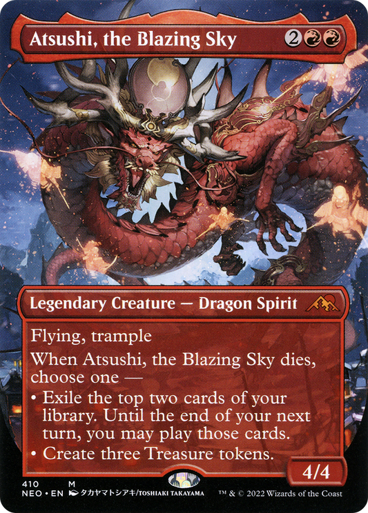 Atsushi, the Blazing Sky (NEO-410) - Kamigawa: Neon Dynasty (Borderless) Foil - Premium MTG Single from Wizards of the Coast - Just $3.41! Shop now at Game Crave Tournament Store