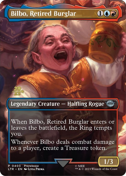 Bilbo, Retired Burglar (PLTR-403) - Tales of Middle-earth Promos (Borderless) Foil - Premium MTG Single from Wizards of the Coast - Just $0.10! Shop now at Game Crave Tournament Store